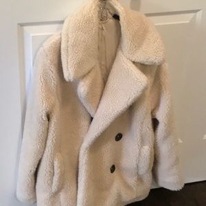 Free people fuzzy pea coat style coat